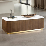 Virden Brown/White/Gold Rect Cocktail Table - Ornate Home