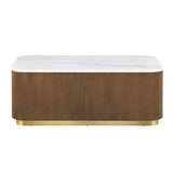 Virden Brown/White/Gold Rect Cocktail Table - Ornate Home
