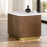 Virden Brown/White/Gold Square End Table - Ornate Home