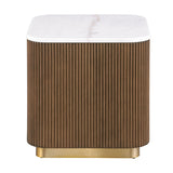 Virden Brown/White/Gold Square End Table - Ornate Home