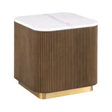 Virden Brown/White/Gold Square End Table - Ornate Home