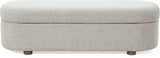 Virgil Kiki Cotton Ball Upholstered Hinged Storage Bench - Ornate Home