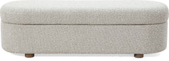 Virgil Kiki Cotton Ball Upholstered Hinged Storage Bench - Ornate Home