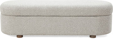Virgil Kiki Cotton Ball Upholstered Hinged Storage Bench - Ornate Home