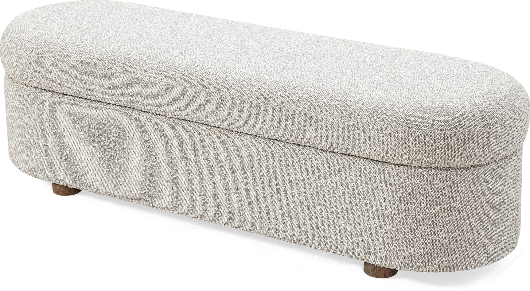 Virgil Kiki Cotton Ball Upholstered Hinged Storage Bench - Ornate Home