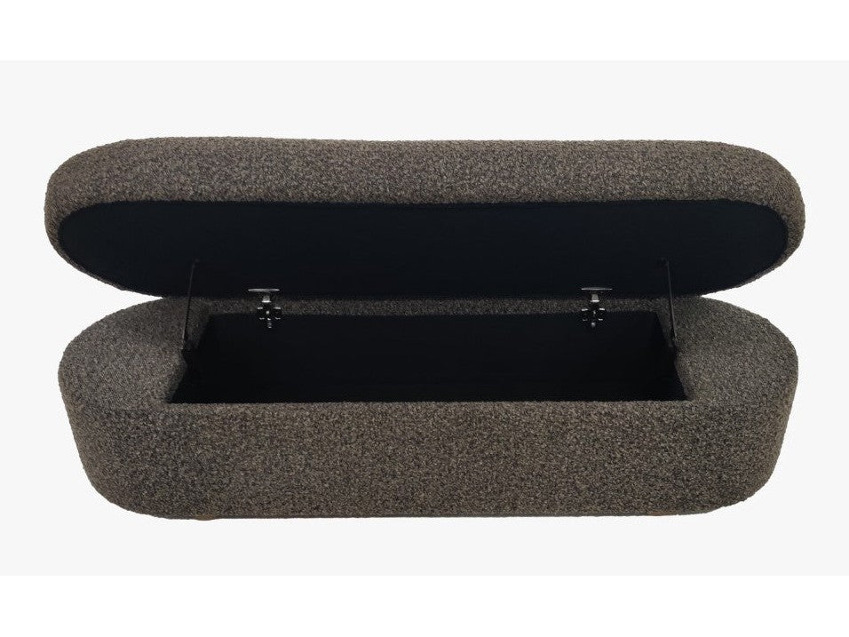 Virgil Kiki Pumpernickel Upholstered Hinged Storage Bench - Ornate Home