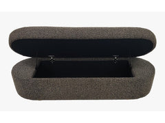 Virgil Kiki Pumpernickel Upholstered Hinged Storage Bench - Ornate Home