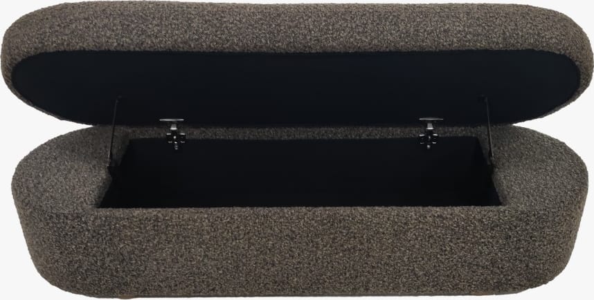 Virgil Kiki Pumpernickel Upholstered Hinged Storage Bench - Ornate Home