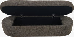 Virgil Kiki Pumpernickel Upholstered Hinged Storage Bench - Ornate Home