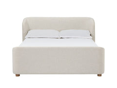Virgil Kiki Whipped Honey King Upholstered Platform Bed - Ornate Home
