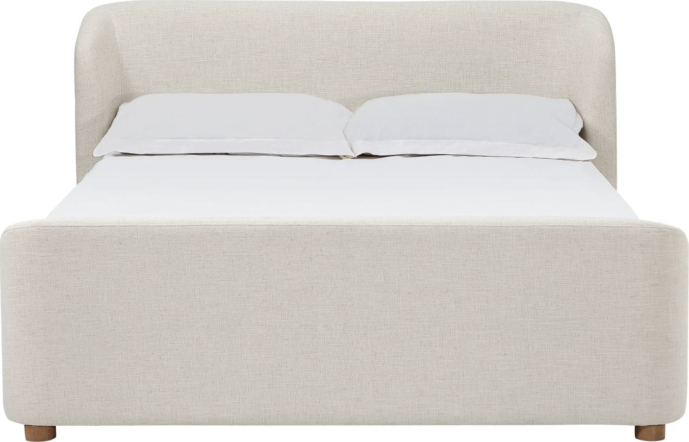 Virgil Kiki Whipped Honey King Upholstered Platform Bed - Ornate Home