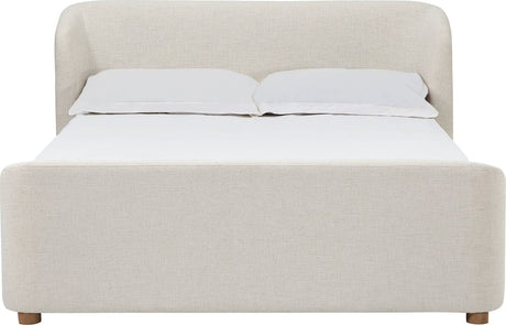 Virgil Kiki Whipped Honey King Upholstered Platform Bed - Ornate Home