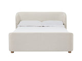 Virgil Kiki Whipped Honey Queen Upholstered Platform Bed - Ornate Home