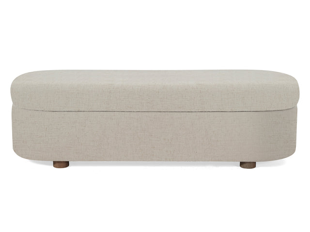 Virgil Kiki Whipped Honey Upholstered Storage Bench - Ornate Home