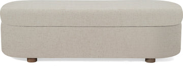 Virgil Kiki Whipped Honey Upholstered Storage Bench - Ornate Home