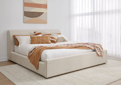 Virgil Louis Natural California King Upholstered Platform Bed - Ornate Home