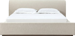Virgil Louis Natural Full Upholstered Platform Bed - Ornate Home
