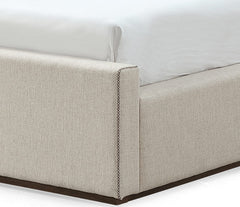 Virgil Louis Natural King Upholstered Platform Bed - Ornate Home