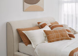 Virgil Louis Natural Queen Upholstered Platform Bed - Ornate Home