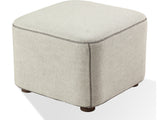 Virgil Louis Natural Upholstered Ottoman - Ornate Home
