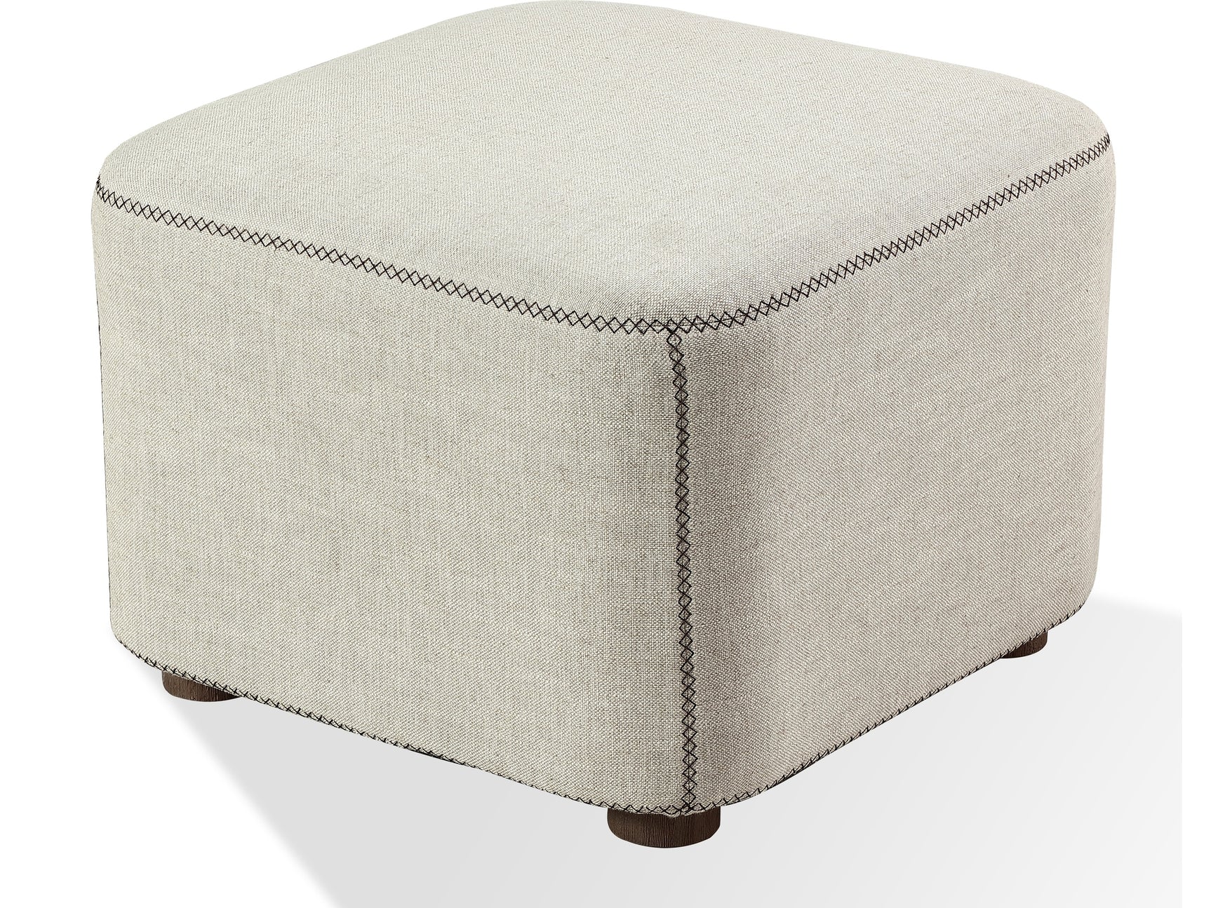 Virgil Louis Natural Upholstered Ottoman - Ornate Home