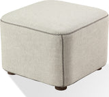 Virgil Louis Natural Upholstered Ottoman - Ornate Home