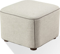 Virgil Louis Natural Upholstered Ottoman - Ornate Home
