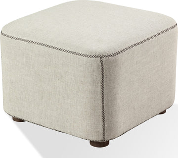 Virgil Louis Natural Upholstered Ottoman - Ornate Home