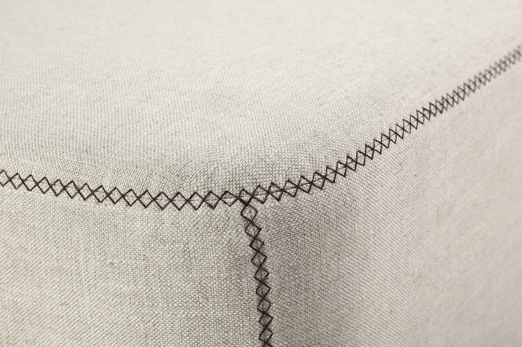 Virgil Louis Natural Upholstered Ottoman - Ornate Home