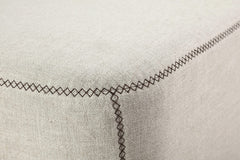 Virgil Louis Natural Upholstered Ottoman - Ornate Home