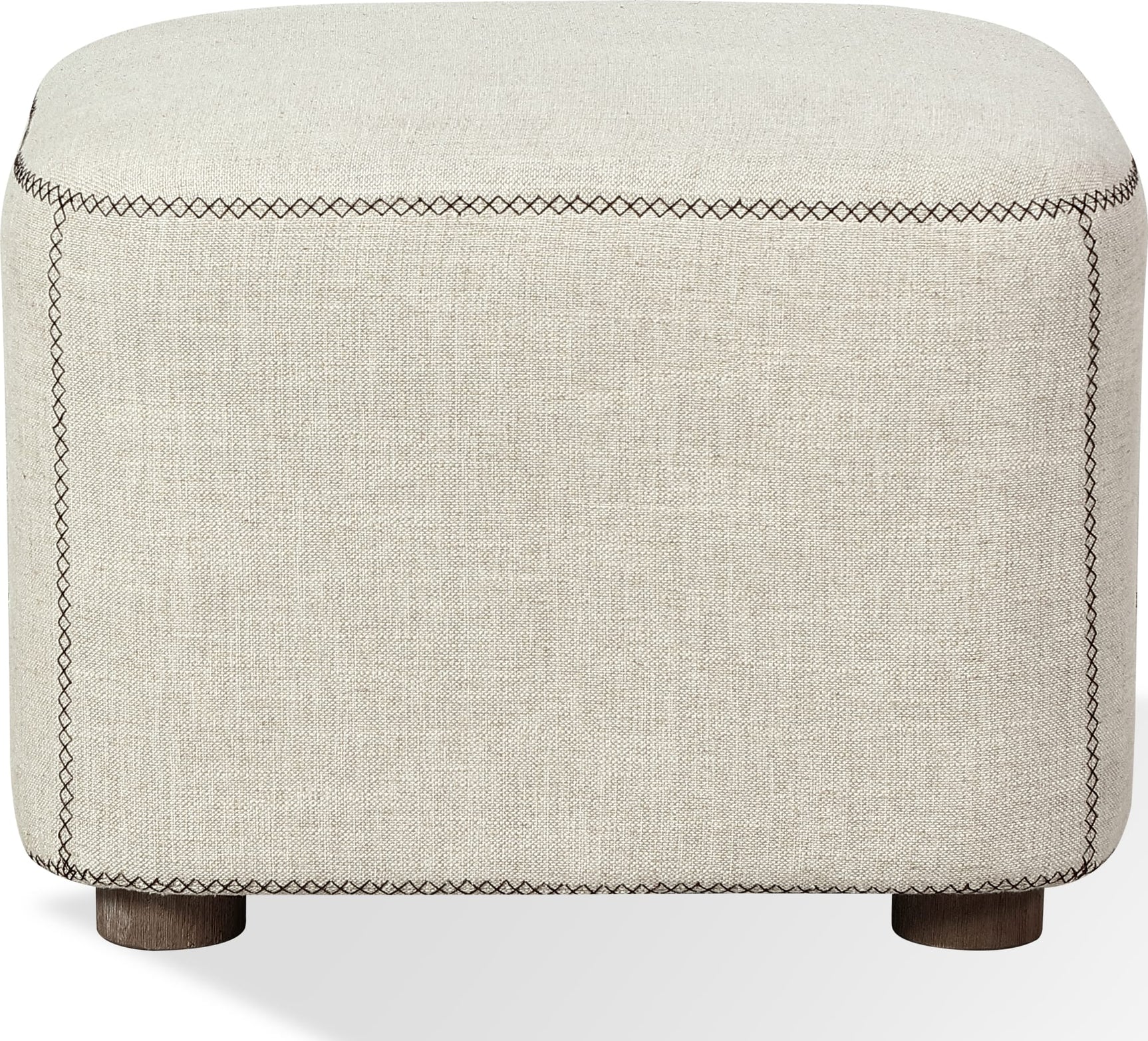Virgil Louis Natural Upholstered Ottoman - Ornate Home