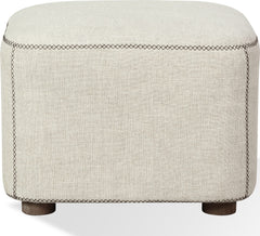 Virgil Louis Natural Upholstered Ottoman - Ornate Home