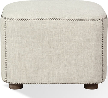 Virgil Louis Natural Upholstered Ottoman - Ornate Home