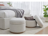 Virgil Off-White Upholstered Storage Ottoman in Ricotta Boucle - Ornate Home