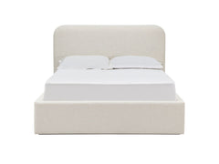 Virgil Off-White Whipped Honey King Upholstered Platform Bed - Ornate Home