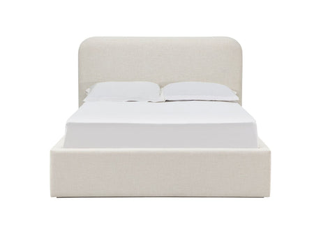 Virgil Off-White Whipped Honey King Upholstered Platform Bed - Ornate Home