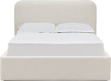 Virgil Off-White Whipped Honey King Upholstered Platform Bed - Ornate Home