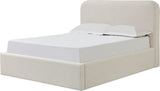 Virgil Off-White Whipped Honey King Upholstered Platform Bed - Ornate Home