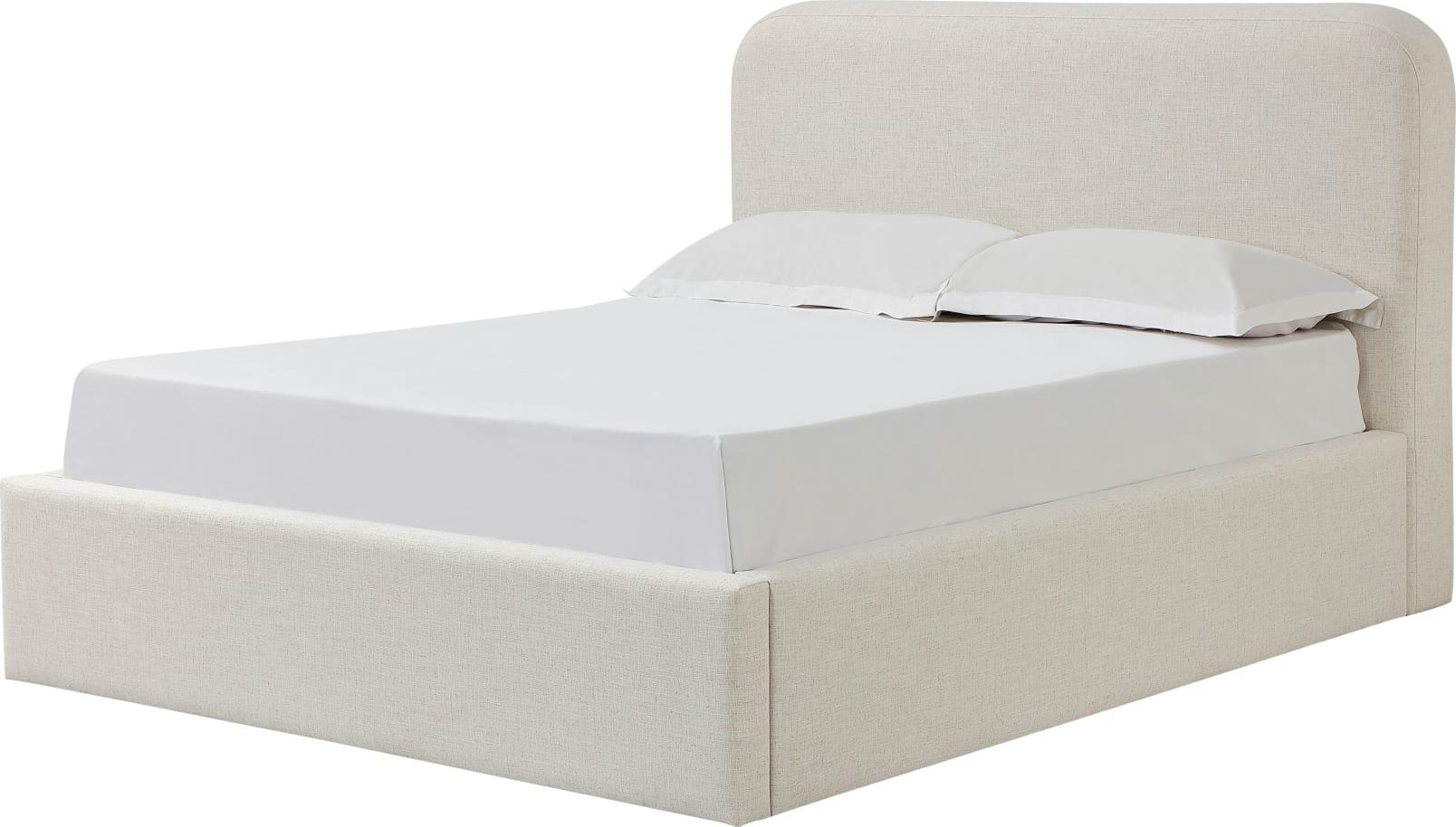 Virgil Off-White Whipped Honey King Upholstered Platform Bed - Ornate Home