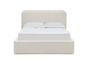 Virgil Off-White Whipped Honey Queen Upholstered Platform Bed - Ornate Home