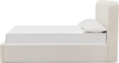Virgil Off-White Whipped Honey Queen Upholstered Platform Bed - Ornate Home