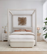 Virgil Rockford Turtle Dove King Upholstered Canopy Bed - Ornate Home