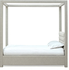 Virgil Rockford Turtle Dove Queen Upholstered Canopy Bed - Ornate Home
