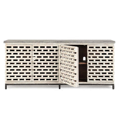 Virginia Timeworn Cream/Blue Stone Sideboard - Ornate Home