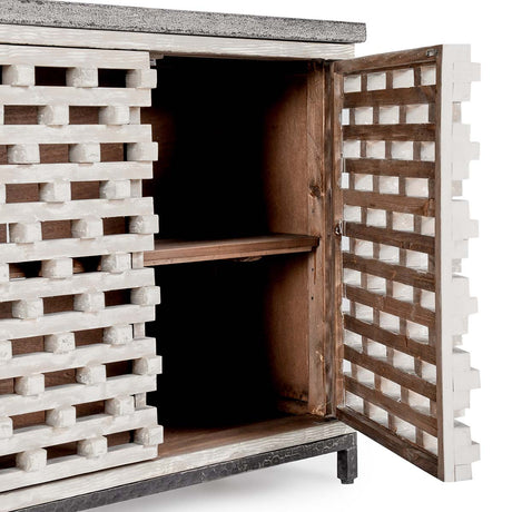 Virginia Timeworn Cream/Blue Stone Sideboard - Ornate Home