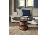 Virton Smoked Brown Solid Wood Round Coffee Table - Ornate Home