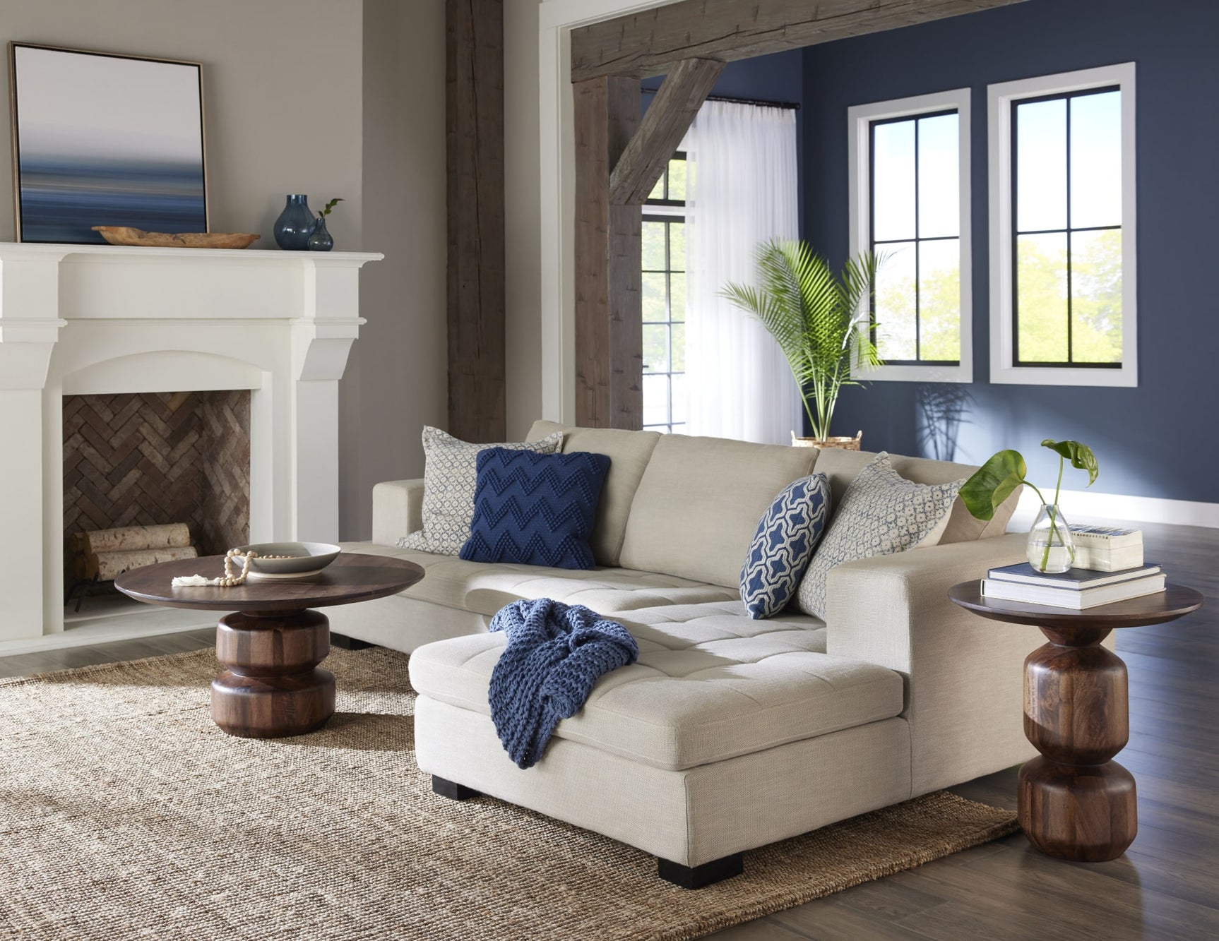 Virton Smoked Brown Solid Wood Round Coffee Table - Ornate Home