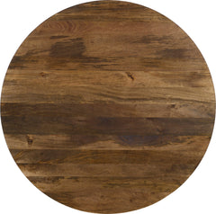 Virton Smoked Brown Solid Wood Round Coffee Table - Ornate Home