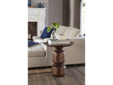 Virton Smoked Brown Solid Wood Round End Table - Ornate Home