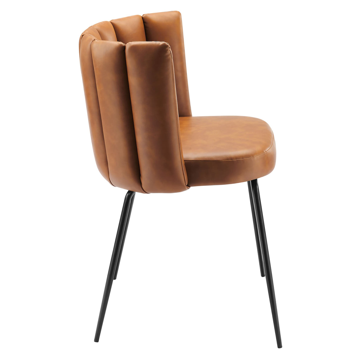 Virtue Black/Tan Vegan Leather Dining Chair (Set of 2) - Ornate Home